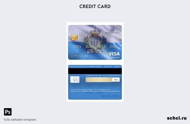 цифровая загрузка шаблона электронной карты Visa Banca di San Marino банка Сан М